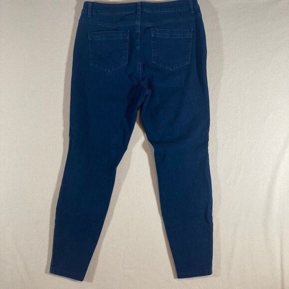 J. Jill Jeans Sz 12 Blue Premium Flex High Rise Denim Leggings Dark Wash - Picture 7 of 10